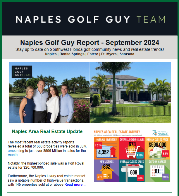 Naples Golf Guy Archives - Monthly Market Report September 2024