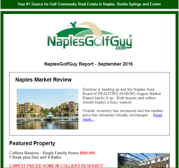 naples golf guy newsletter