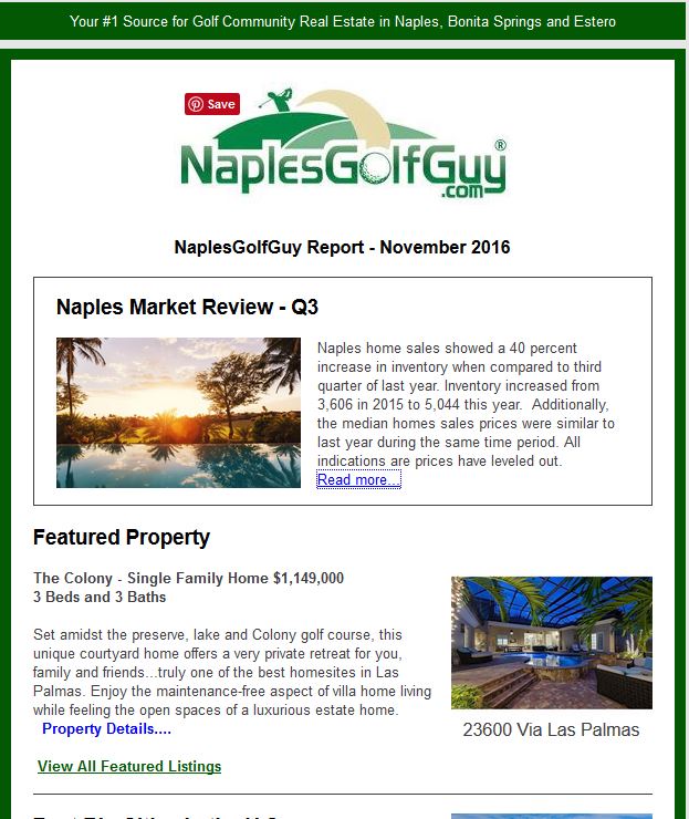 naples golf guy november market report