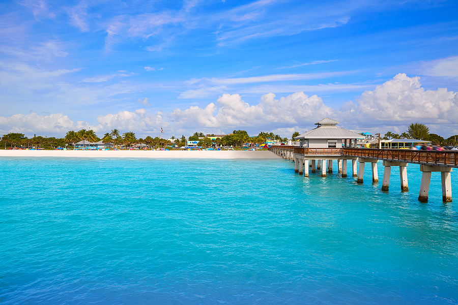 Florida Fort Myers Pier beach in USA