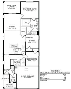 Jennings floor plan for a Seasons at Bonita Home