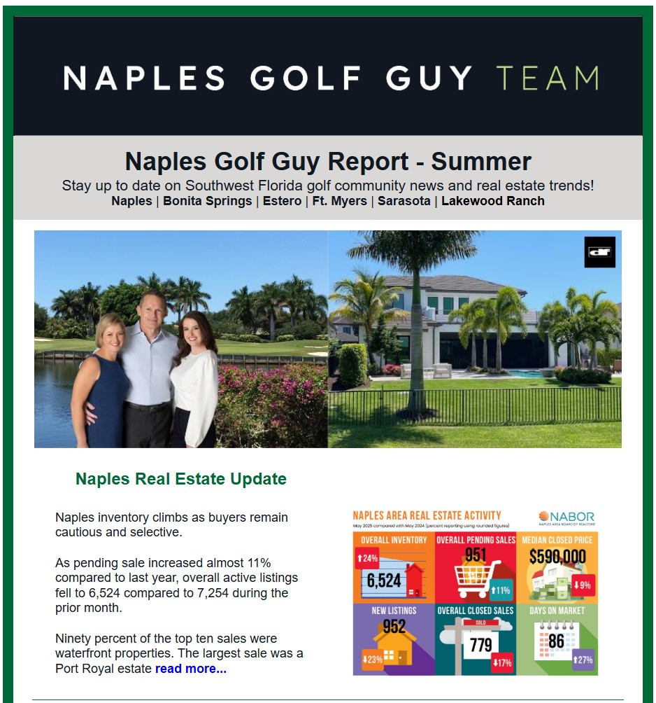 Naples Golf Guy Archives Monthly Market Report Summer 2025