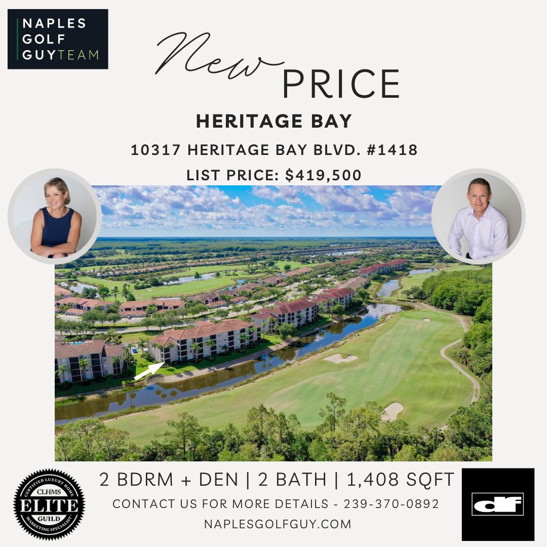 first floor end unit condo in Heritage Bay has a new price