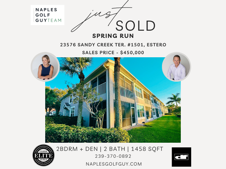 Spring Run at The Brooks condo Estero Florida just sold