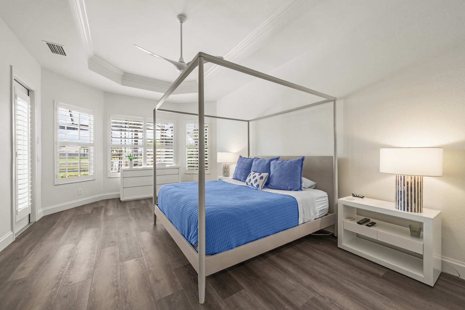 Primary bedroom at heather woods ct home